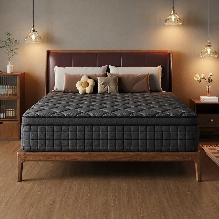 10"12"14" Queen Mattres Twin Full Queen King Size Bed Mattress In A Box, Hybrid Pocket Spring Breathable Cotton Layer Mattress For Motion Isolation & Silent Sleep, Lumbar Support & Pressure Relief, Medium Firm outdoorfun, Queen Size Mattress, Mattresses Q