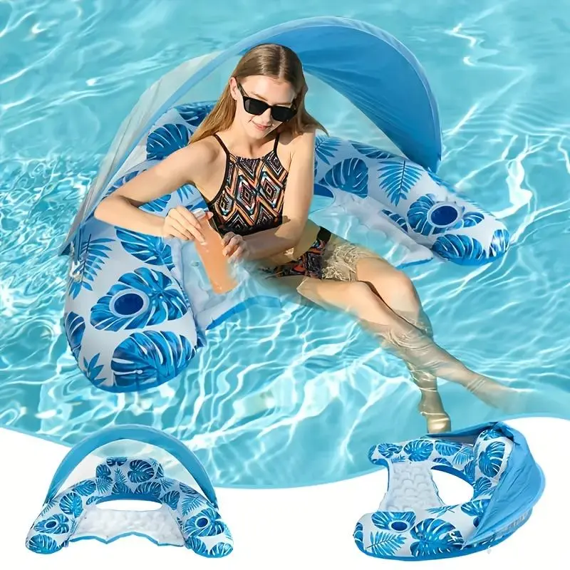 1 Packs Inflatable Pool Floats Adult,2 Packs Floating Lounge Chairs,Floating Chair For Party Summer Water Beach Lake Fun, Suitable For Summer Water Party Games & Activities