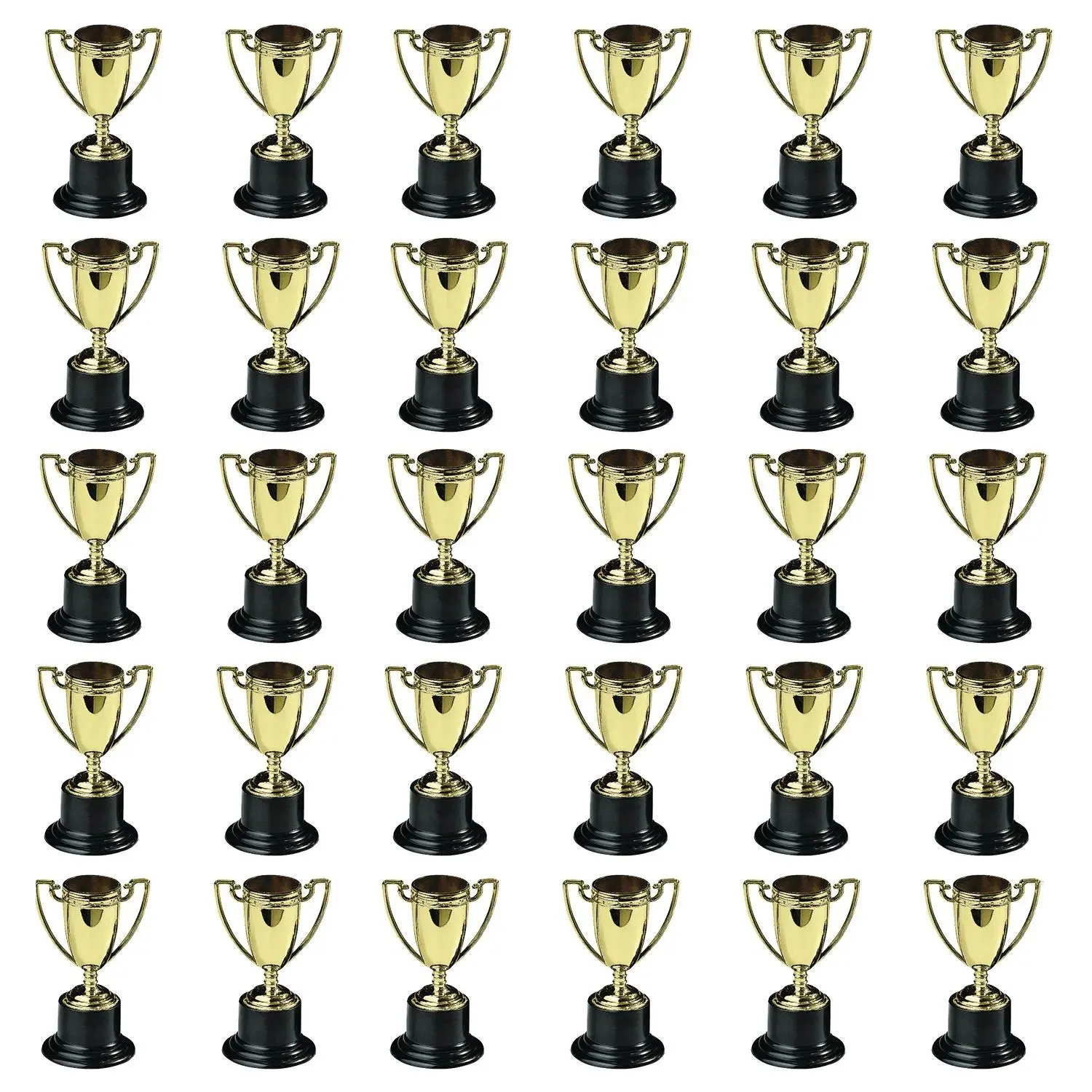 4" Small Goldtone Cup-Style Trophies on Round Black Base - 24 Pc. 4" Small Goldtone Cup-Style Trophies on Round Black Base - 24 Pc.