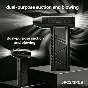 130000RPM Adjustable Turbo Air Blower Large Battery 5 Nozzles Portable Duster for Home Car Office