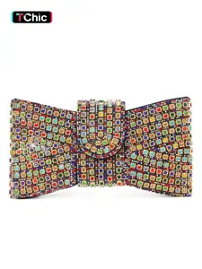 Elegant Rhinestone Envelope Clutch, PU Material, Long Shoulder Strap, Perfect for Weddings, Parties, Formal Events, Easter, Graduation Season, Wedding Purse