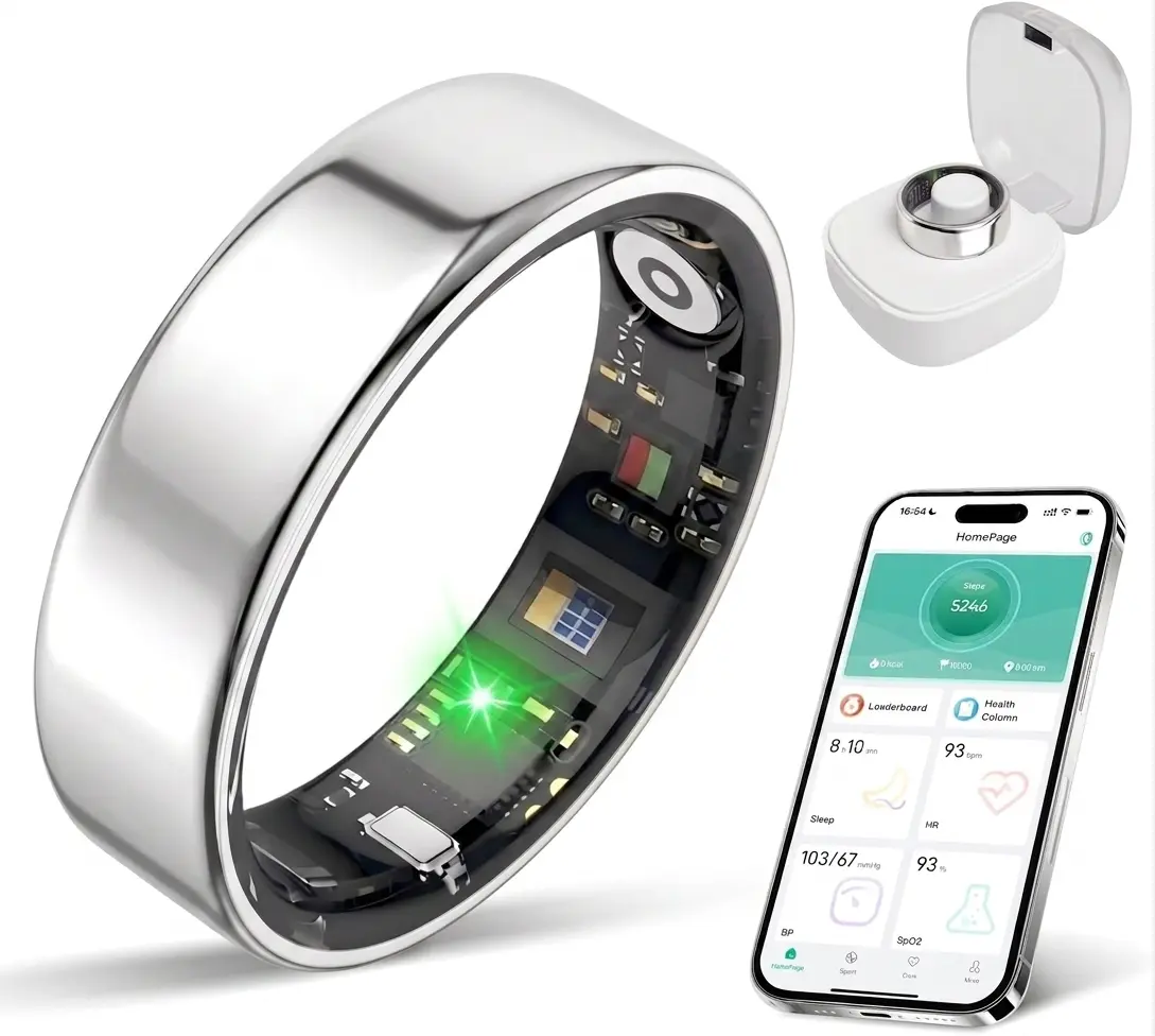 2026 New Titanium Smart Ring Wearable Device, HR+Sleep & Heart Rate Activity Tracker, Multi-Sport Mode, IP68 Waterproof for Swimming, Unisex Couple Style, Compatible with Android & iOS