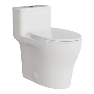 One‑Piece Toilets – Low Water Tank – ADA 17.5″ Seat Height – Water‑Saving Design – Compact Modern White Bathroom Toilet, 31.1"D x 18.9"W x 29.13"H