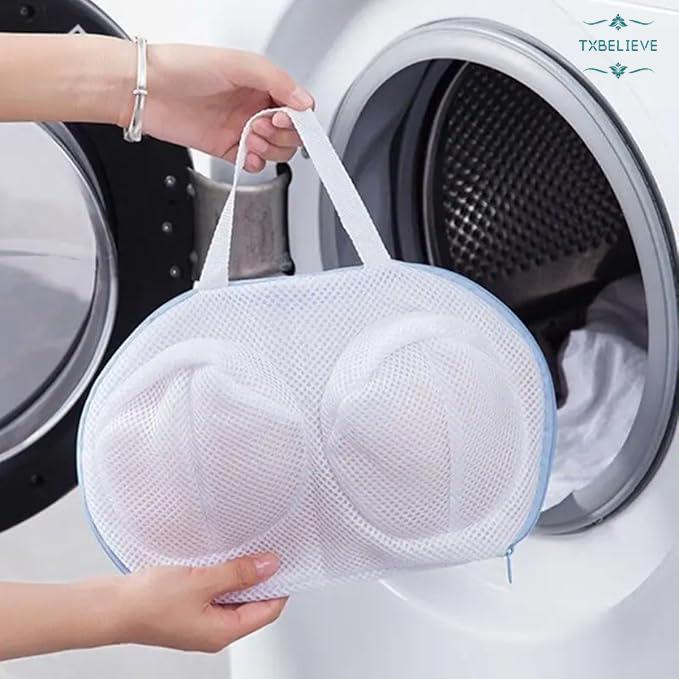 Home bra laundry bag, spherical protective laundry bag, suitable for machine washing, anti-deformation bra bag (Blue/Grey)