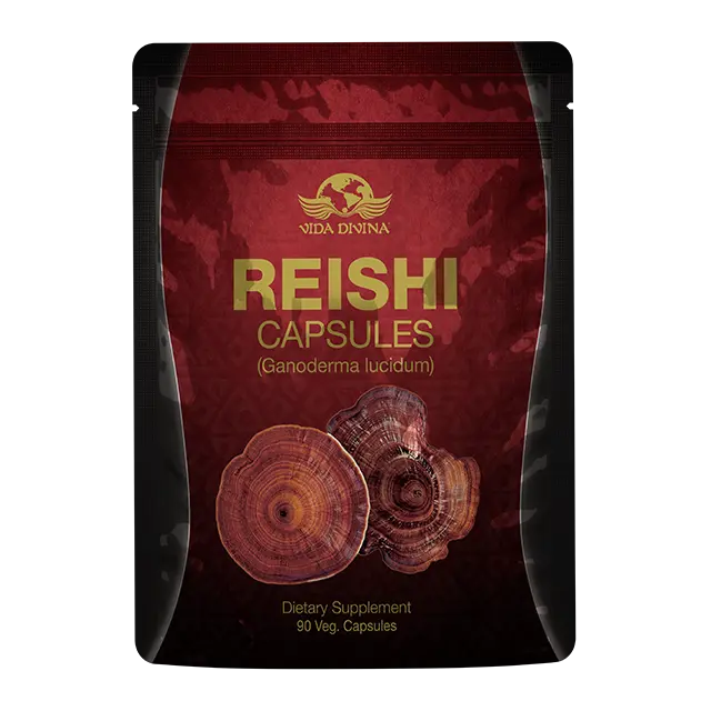 Vida Divina Reishi Capsules Ganoderma Lucidum 90 Veg Capsules for General Wellbeing Ancient Asian Tonic