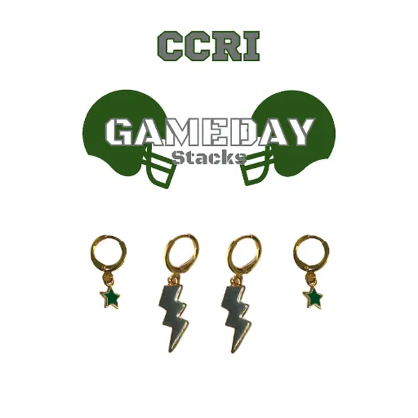 Community College of Rhode Island Classic Gameday Earring Stack