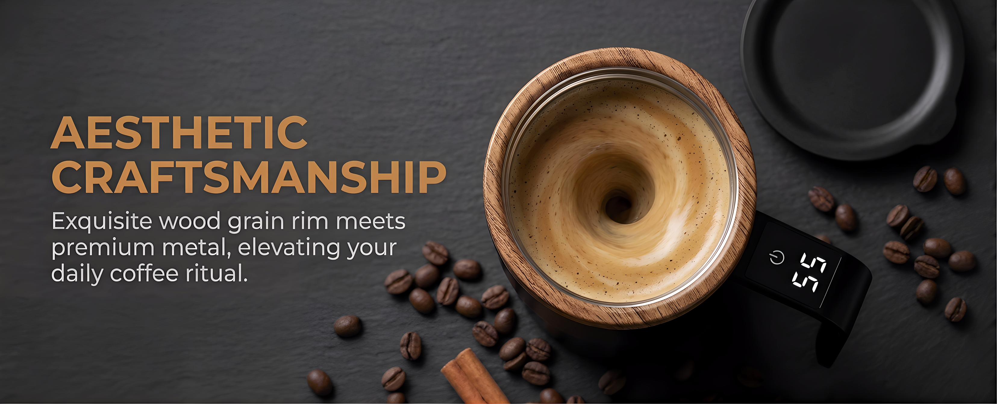 【Automatic Magnetic Self Stirring Coffee Mug】 Rechargeable Stainless Steel Insulated Mixing Cup with Lid for Coffee Milk Tea Hot Chocolate and Protein Powder ,LCD Thermometer for Milk/Cocoa at Office/Kitchen/Travel