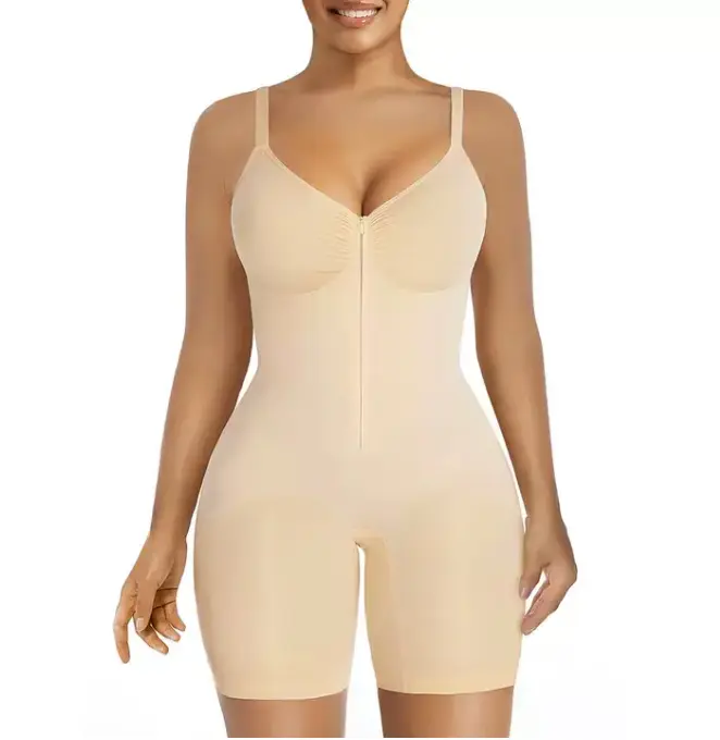 Shapewear for Women Tummy Control Bodysuits Zip-Up Comfort Ultra Stretch Fabric Customizable Fit Breathable Mesh Design Comfortable Fit