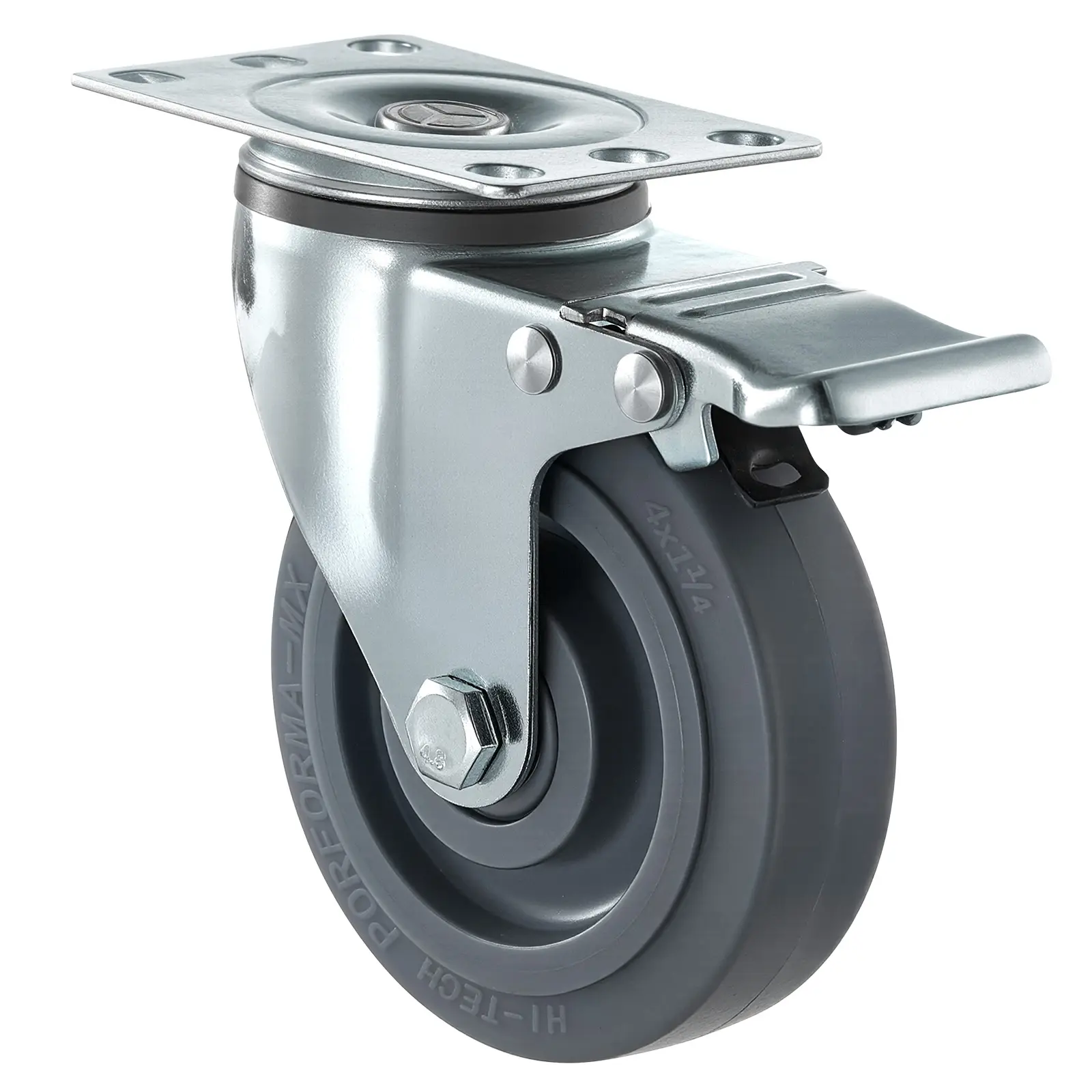 VEVOR Caster Wheels, 5 Inch Heavy Duty Casters, Compatible with VEVOR Insulated Food Pan Carrier, Set of 4 (2 Swivel with Brake, 2 Rigid)