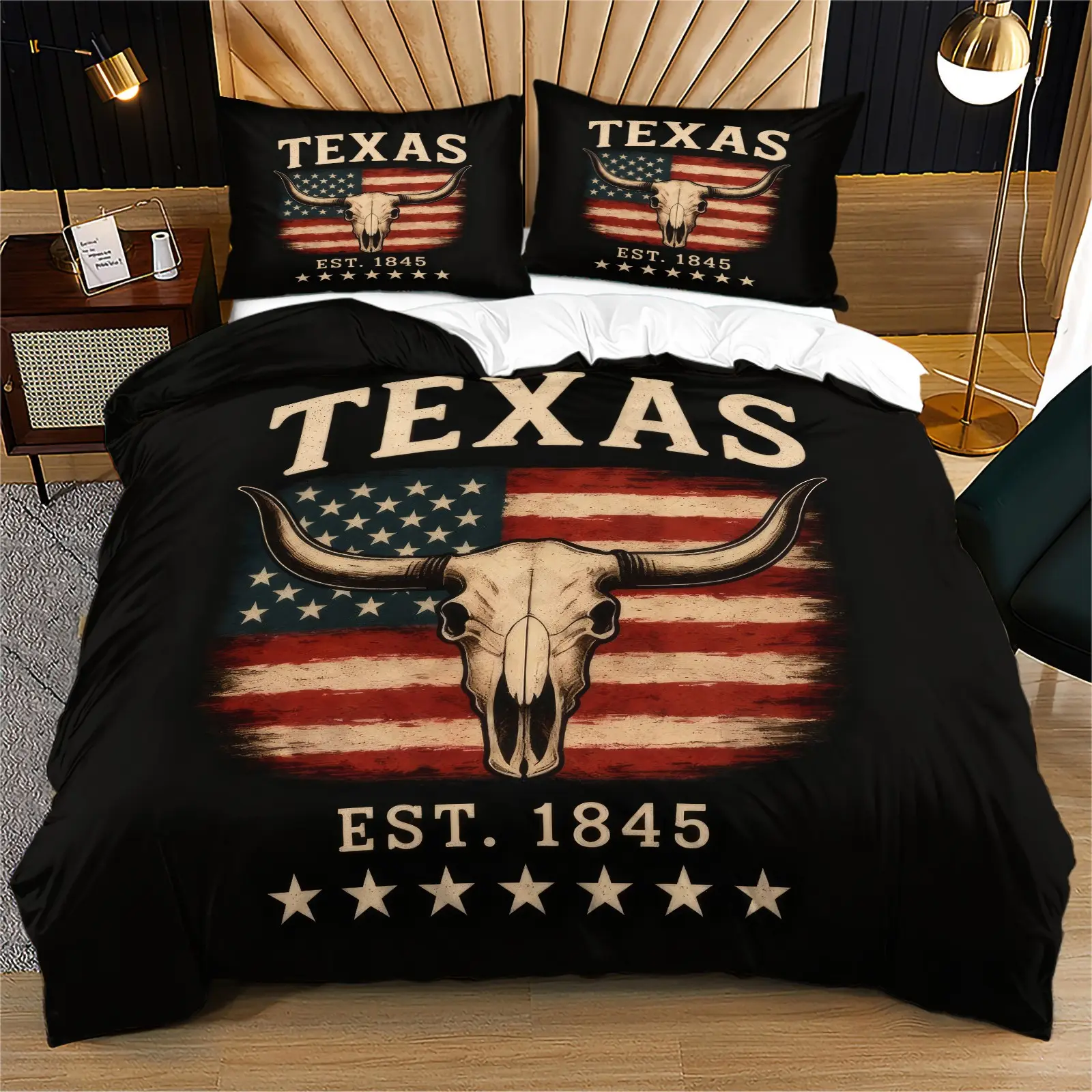 Cowboy Culture Symbol Pattern Soft And Durable Bedding Duvet Cover Set, Includes 1 Duvet Cover And 1 Or 2 Pillowcases, Does Not Include Comforter And Pillow Inserts, Bedroom Decoration Gift