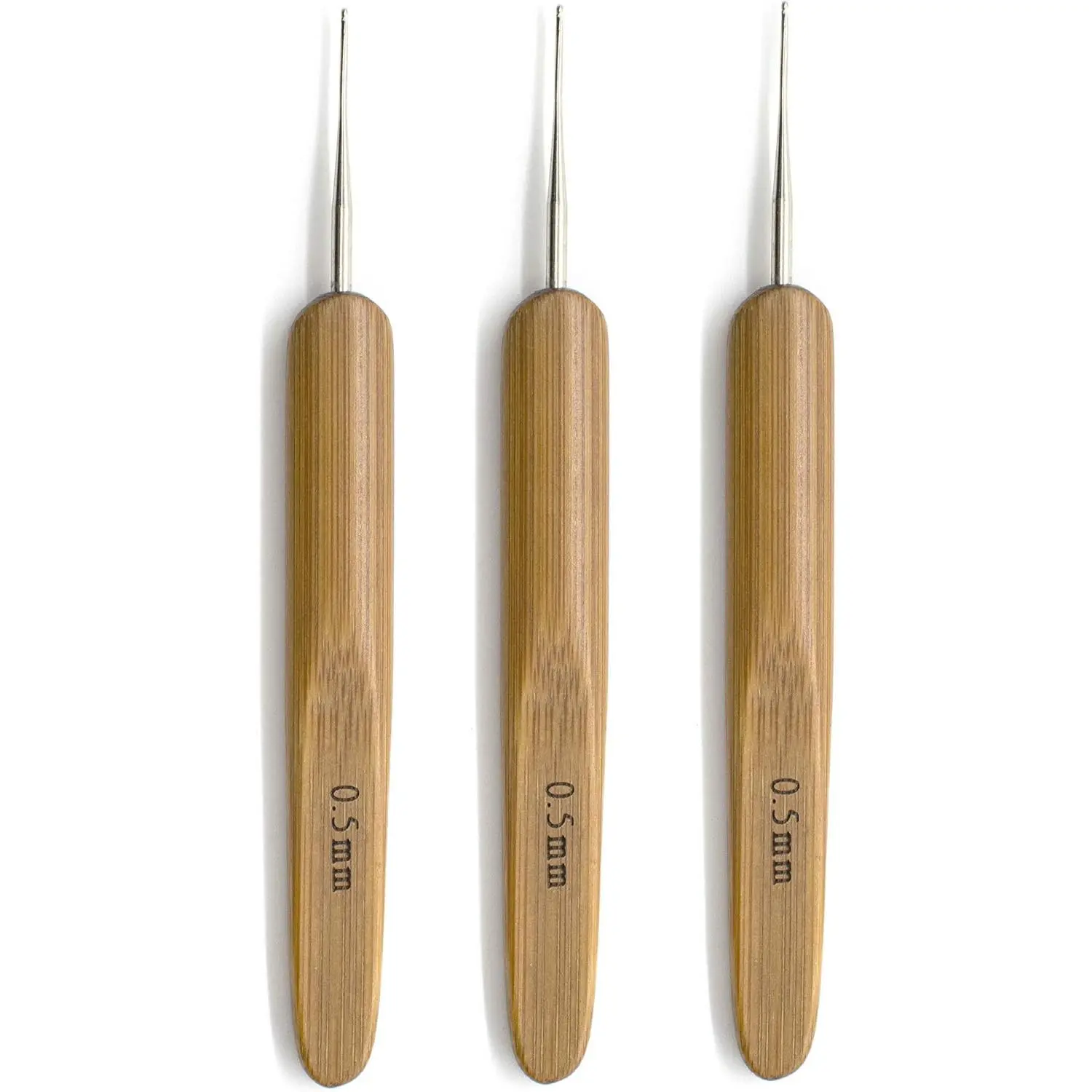 , 3 Pack Crochet Hook Dreadlock for Hair 1 Lock  with  Handles Dreads Braid Craft (0.5 mm Diameter)