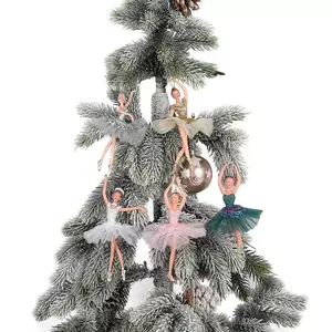 New Plastic Material Girl Bithday Gift Xmas Hanging Decoration Dancing Silver Color Tutu Ballerina Christmas Ornaments Gifts