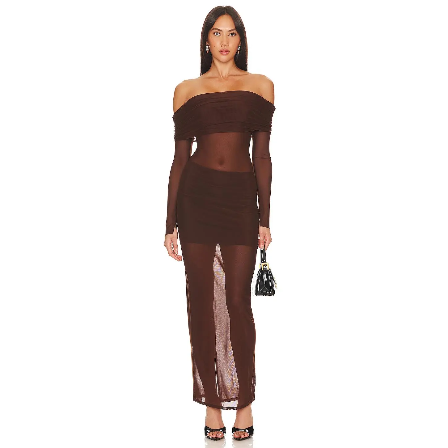 Lovers and Friends x Anja Dujaković  Fio Maxi Dress in Chocolate Brown