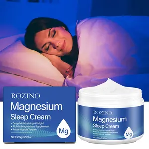 Rozino Magnesium Sleep Cream Moisturizer 100g, Night Moisturizing, Hydrate, Muscle Relaxation, Relaxing, Suitable for Poor Sleep & Dry Skin, High Performance