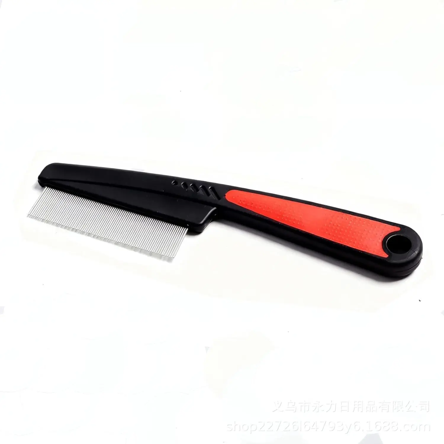 Fine Tooth Metal Flea Comb for Dogs and Cats, Non-Slip Rubber Handle, Effective for Removing Fleas Ticks Lice & Eggs, Gentle Grooming Tool for All Coat Types