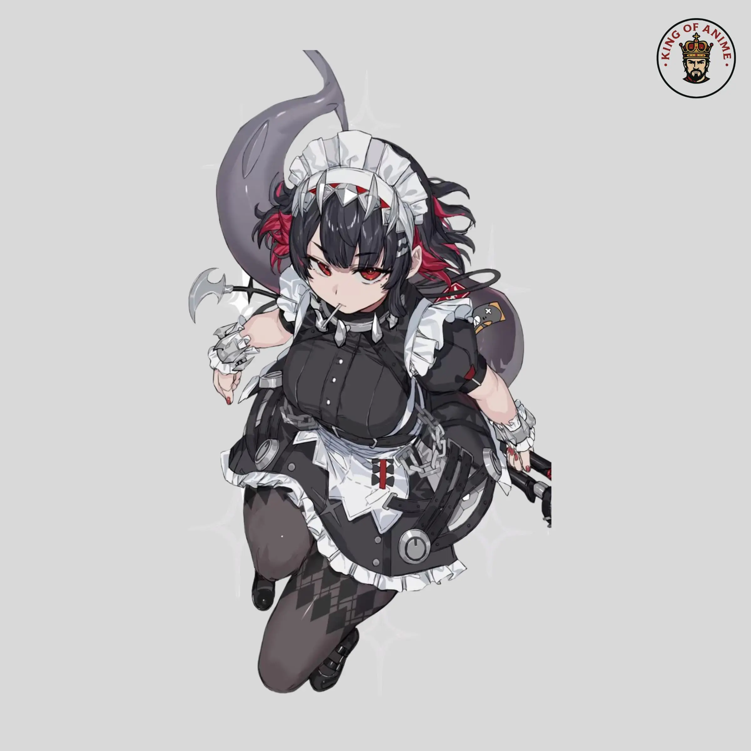 Ellen Joe Shark Tail Maid Sticker – Cute Gothic Anime Waifu Vinyl Decal for Laptop and Water Bottle