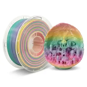Rainbow Pla 3D Printer Filament 1.75mm 1kg, Multi-Color Gradient Toughness, ±0.03mm Precision, Compatible with Most Fdm Printers