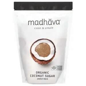 Madhava Organic Coconut Sugar, Unrefined, 16 oz (454 g)