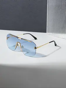 Unisex Lightweight Metal Frameless Sunglasses, Fashionable Rectangular Design, Perfect for Vacation, Casual Wear, Outdoor Events, Driving Gifts