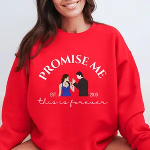 The Vampire Diaries Sweatshirt, Promise Me This Is Forever, Damon Salvatore, Elena, Vampire Diaries, TVD Merch, Delena