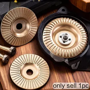 100mm Carbide Wood Carving Disc Angle Grinder Wheel High Precision Woodworking Tool Multi Functional Wood Cutting Shaping Rotary Grinding Disc 6mm Shank Professional Durable Milling Wheel for All Carving Works