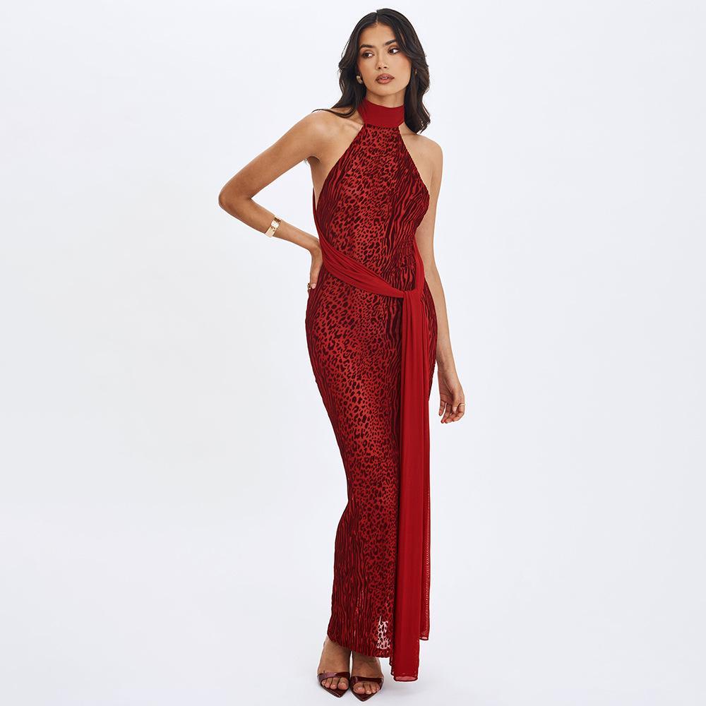 Women's New Halterneck Flowy Split Dress