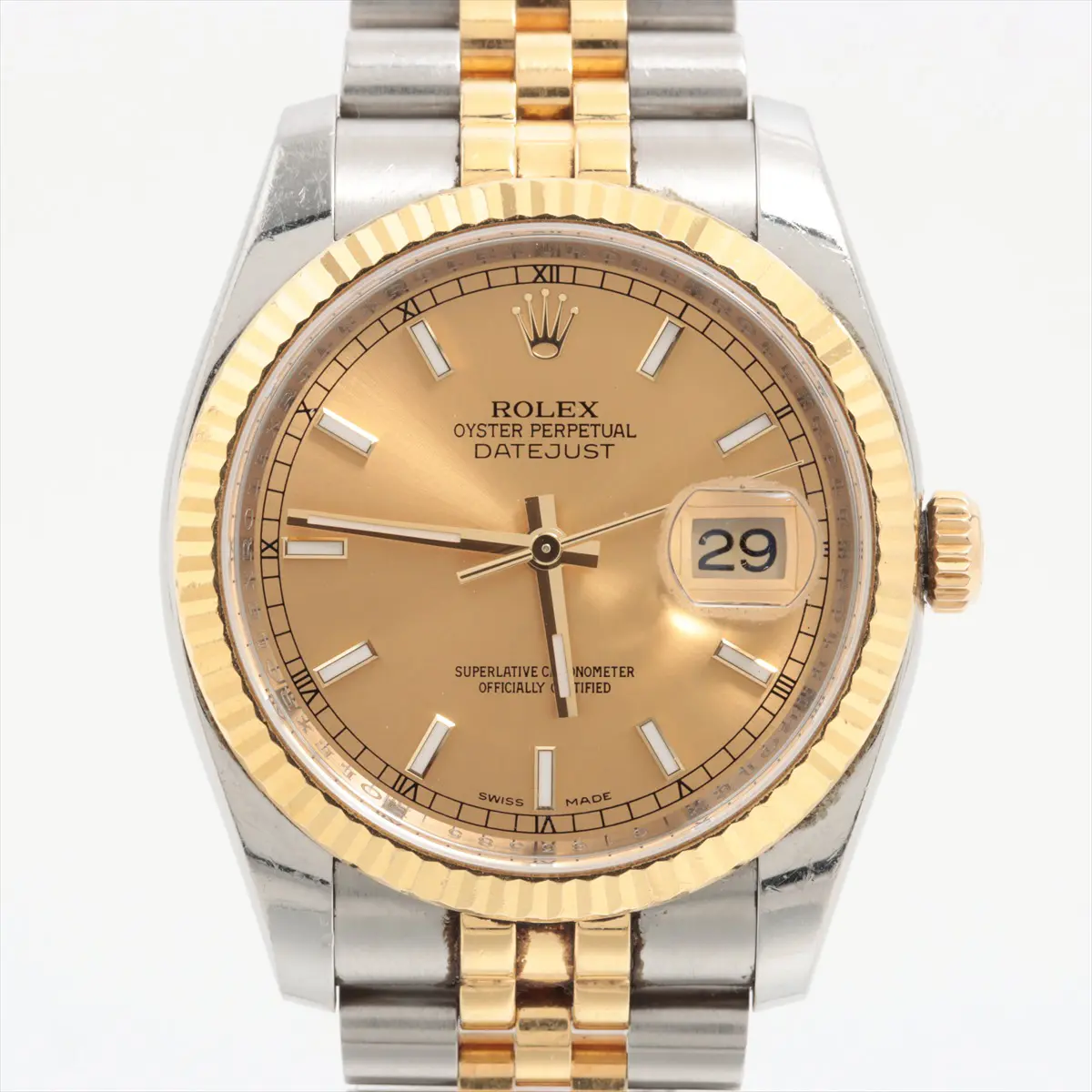Rolex Champagne Datejust Unisex 36mm 116233