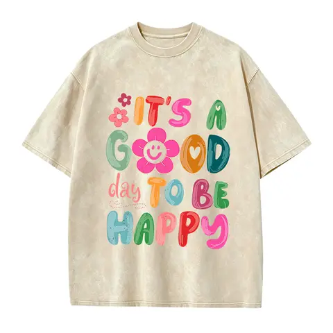 It's a Good Day To Be Happy T-Shirt, Retro Boho Hippie Shirt, Mental Health Shirt, Positive Inspiration Tee, Aesthetic Tee