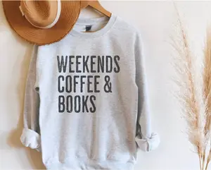 Bookish Sweatshirt, Weekends Coffee & Books Sweatshirt, Book Lover Crewneck Sweatshirt, Bookworm, Books Sweatshirt, Cozy Sweatshirt
