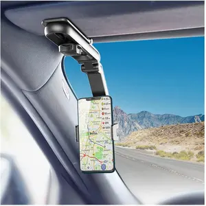 MBM 360° Rotatable Car Phone Holder - Sun Visor Clip Mount - Universal for iPhone, Samsung & More Devices