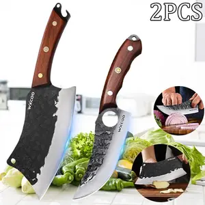 2PCS Stainless Stee Santoku Knife Sharp Multipurpose Kitchen Gadgets for Cooking Chef Boning Utility Knives Cutting Fish Meat