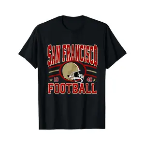 San Francisco Football T Shirt Black San Francisco Football Helmet 1946 Design Sport Team Apparel For Fans And Casual Wear