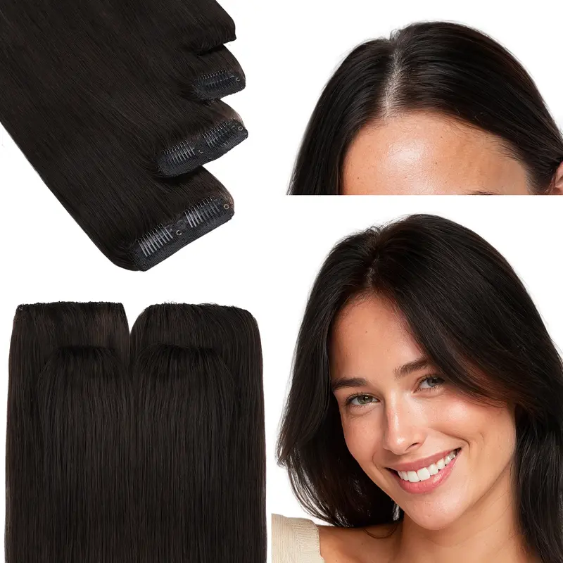 GOO GOO Scalp Hair Fill-Ins Clip-Ins Hair Extensions Natural Coverage for Thinning Areas Remy Human Hair Lightweight and Invisible Straight Natural Summer Hair #sohochic #TikTokShopFallDealsForYou