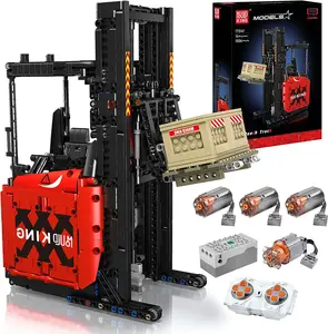 DIY Mechanical Standup Forklift Building Toy Kit by Mould King, Realistic 1:8 Scale Model with Remote Control