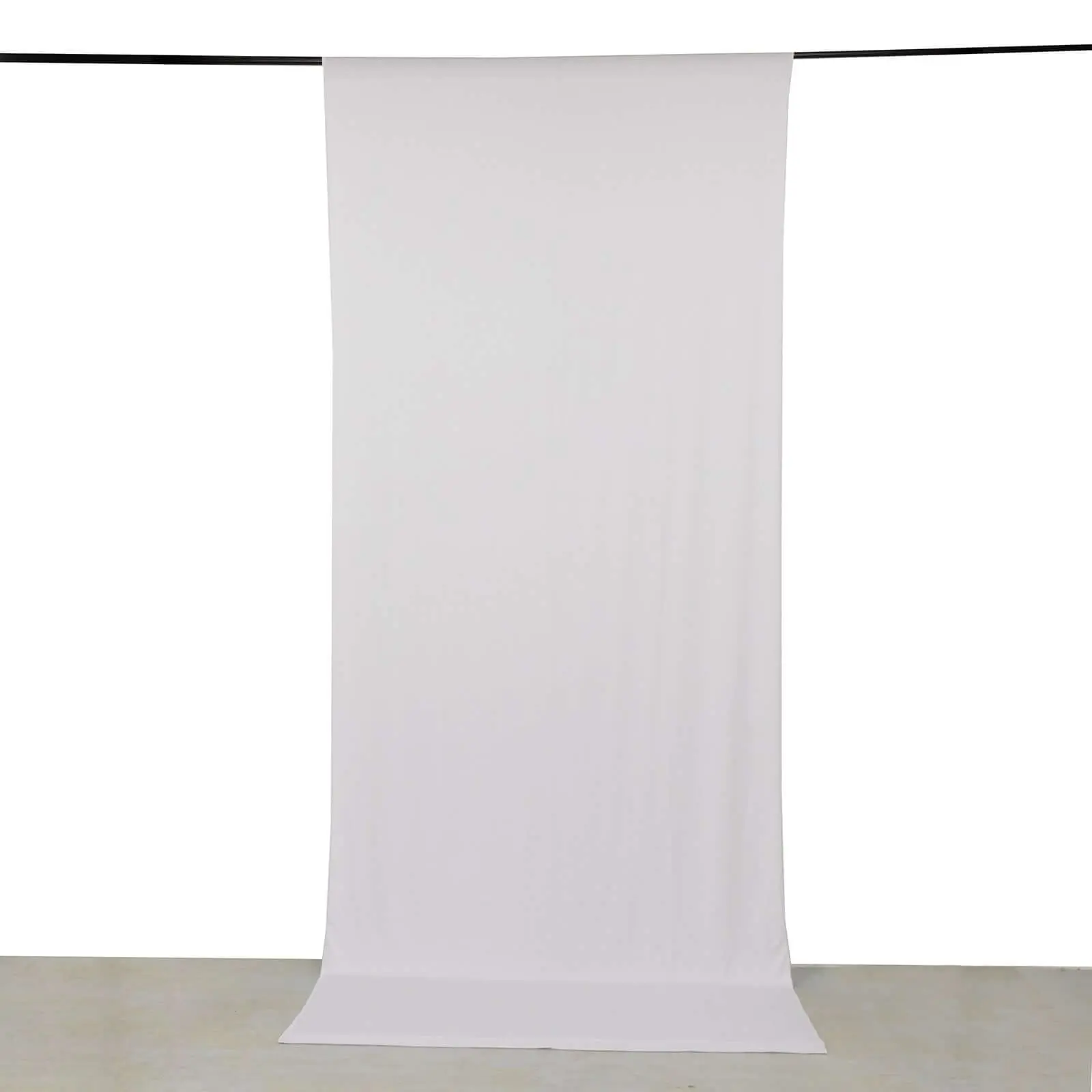 White 4-Way Stretch Spandex Backdrop Drape Curtain, Wrinkle Free Event Divider Panel with Rod Pockets - 5ftx12ft