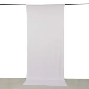 White 4-Way Stretch Spandex Backdrop Drape Curtain, Wrinkle Free Event Divider Panel with Rod Pockets - 5ftx12ft