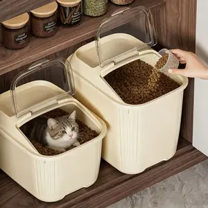 Home Storage Bucket 20lb Moisture-Proof Anti-Bug Rice Container Sealed Cat Food Organizer 10lb Flour Bucket