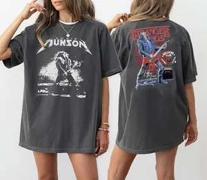 Eddie Playing Guitar Black And White Retro Shirt, Eddie Rock Tour Retro Black Shirt, TV Series Vintage Unisex TShirt