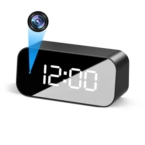 8MP Wireless Security Camera Clock - 5G & 2.4G Wi-Fi, 4K FHD, 166° Wide-Angle, Night Vision, Intelligent Motion Alerts, Live-Stream via App, Remote Viewing, Indoor Nanny Cam Alarm Recorder