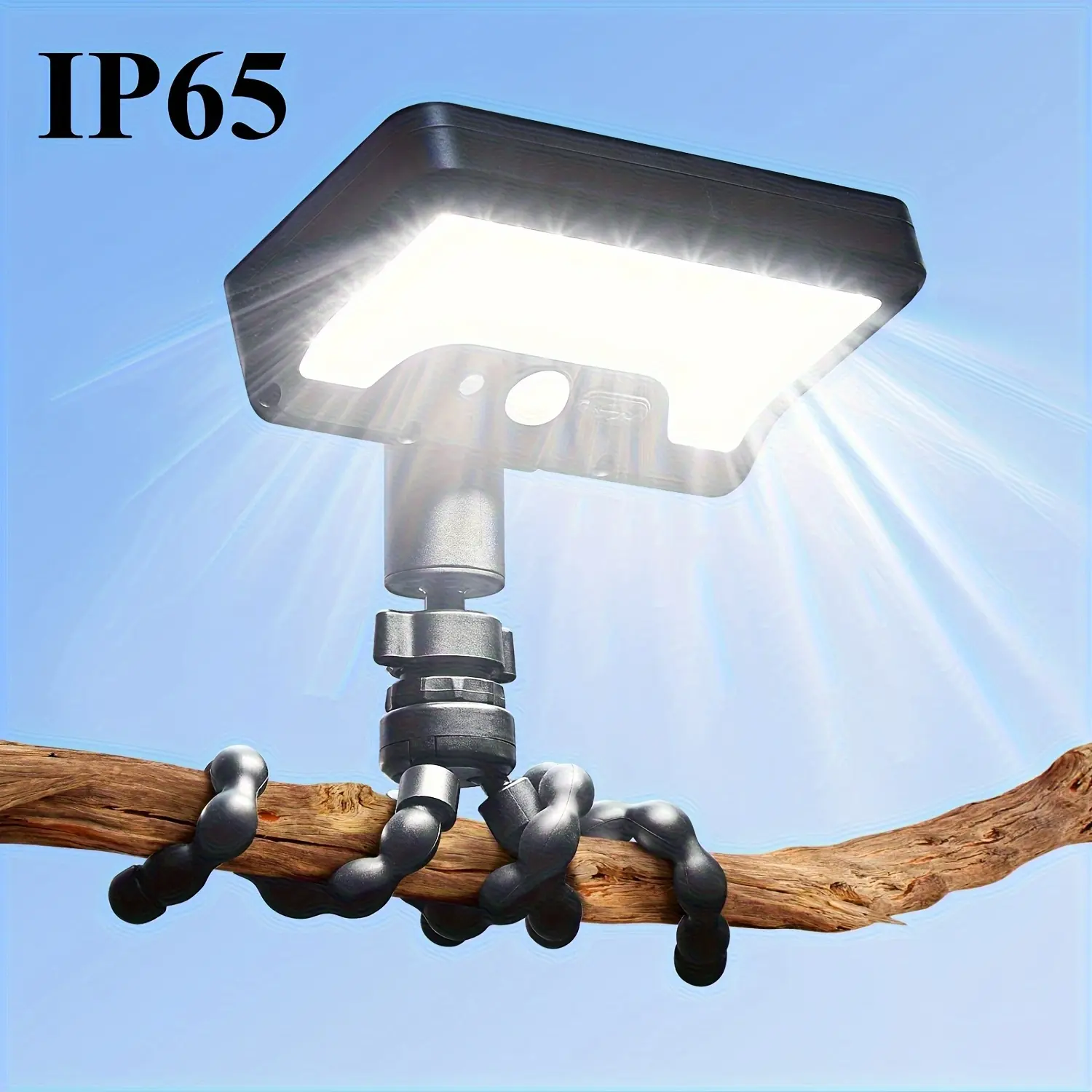 TEMPOMIND IP65 Outdoor Solar-powered Lamp, 360° Rotatable Clip-on Lamp, Equipped with Human Body sensor, USB rechargeable, motion sensor, and adjustable height and angle. Suitable for Gardens, Terraces, Fences, Stairs, and Commercial Streets