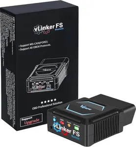 vLinker FS  FORS-can 0BD2 Adapter for-d Fixd  Diagnostic Tool OBD2 Scanner  MS-CAN Work for iOS, Android & Windows, Black