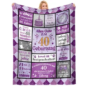 1PC 40th birthday woman man blanket, 40th birthday woman man gift, 40th birthday decoration, 40th birthday woman, 40th birthday woman man, gift 40th birthday woman blanket