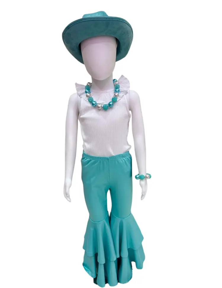 Turquoise Bell Bottom Pants