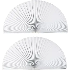 2 count Arch Window Light Filtering Pleated Shade Blinds for semi-Circle Arch Window, 60%-70% Shade, Easy to Cut and Install, 72" x 36", White