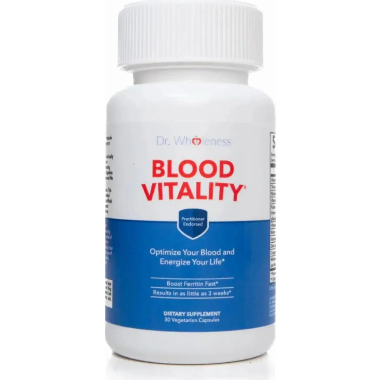 Dr. Wholeness Blood Vitality | Daily Iron/Multivitamin Supplement | Boost Ferritin and Energy, Most Effective Iron Supplement, High Potency, Non-Constipating, No Nausea, and Bioavailable | 30 Capsules