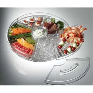 Prodyne Acrylic Tray Appetizers On Ice with Lids Keeps - AB5L