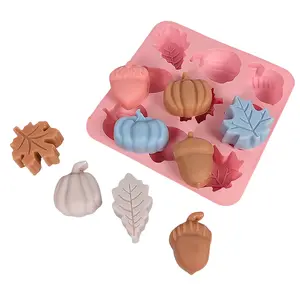 Autumn Leaf Silicone Molds,  9-Cavity Flexible Reusable Molds for Candy Chocolate Baking, DIY Candle Making