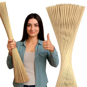50 Pcs Extra Long Thick 36 Inch Smore Sticks for Fire Pit, 5mm Thick Bamboo Skewers for Crafts, Flower Bouquets, Smores, Meat, Kabobs, Hot Dogs, Fruits