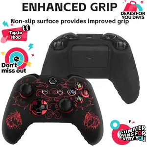 #DealsForYouDays  controller skin for x,controller, anti-slip silicone cover protector case accessories set for Microsoft Xbox One wireless/wired gamepad joystick, includes 2 thumb grip caps extends playtime，enhance gaming，father's day gift
