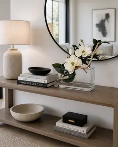 MAGNOLIA WITH BRANCH IN RECTANGULAR VASE